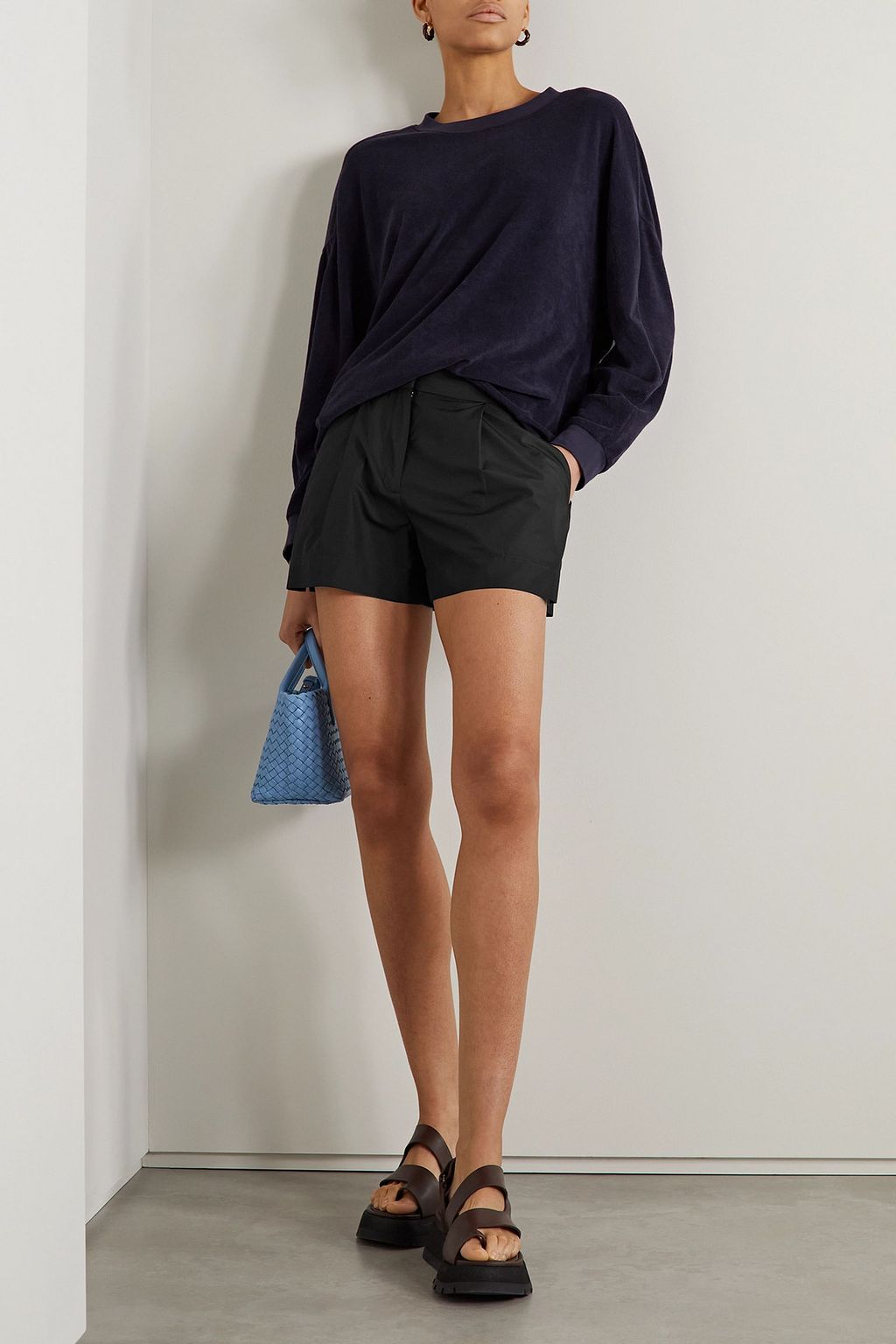TIBI Pleated shell shorts