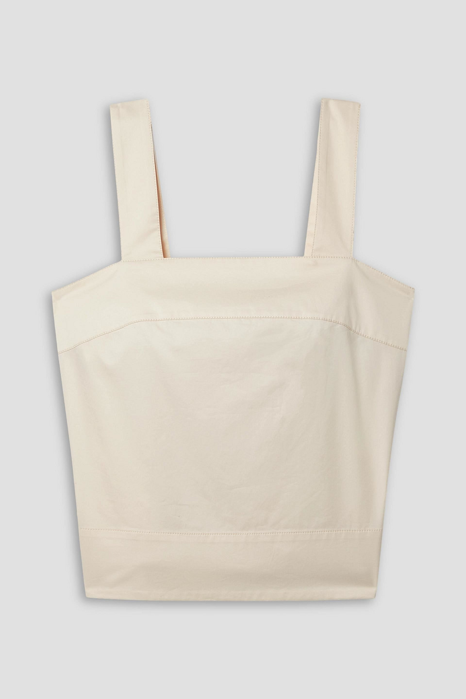 Tibi Cotton-poplin Tank In Cream