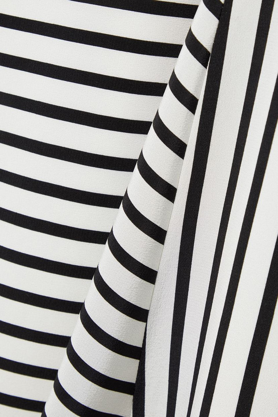 Tibi Striped Silk-crepe Midi Dress In Black