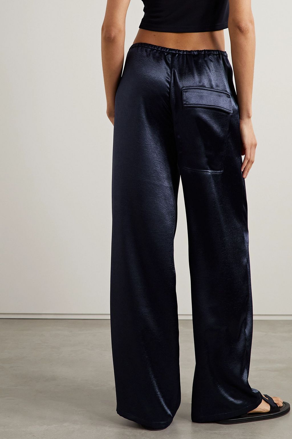 TIBI Hammered-satin wide-leg pants