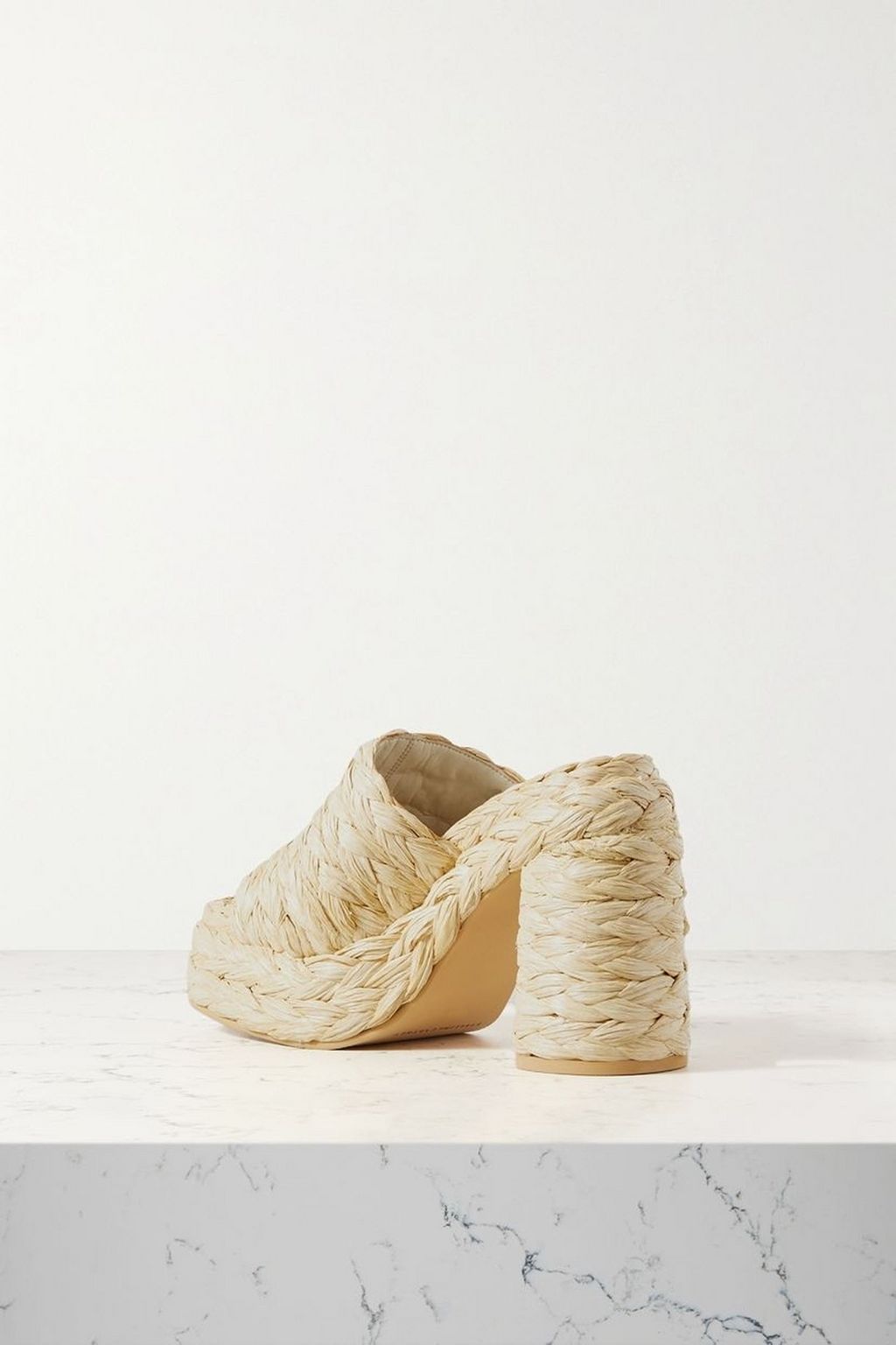 STELLA MCCARTNEY Skyla faux raffia platform mules