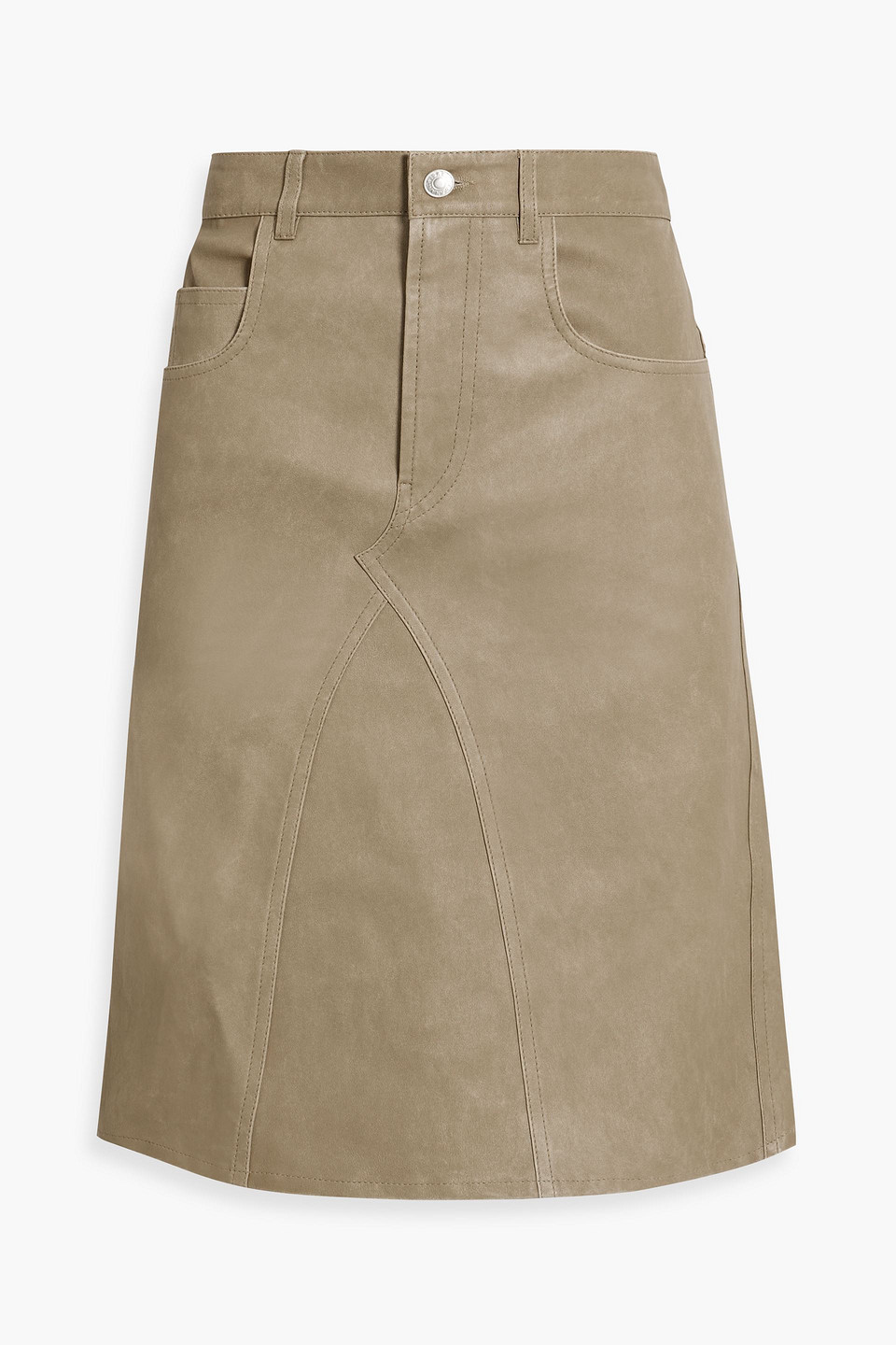 Isabel Marant Étoile Fiali Leather Mini Skirt In Beige