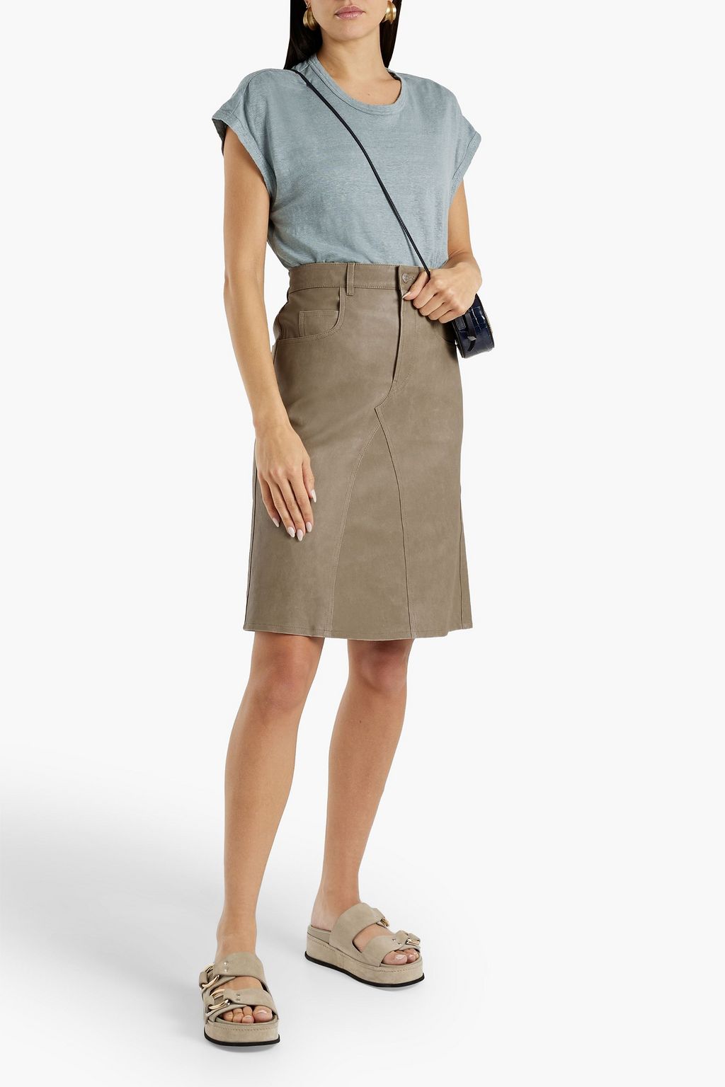 MARANT ÉTOILE Fiali leather skirt