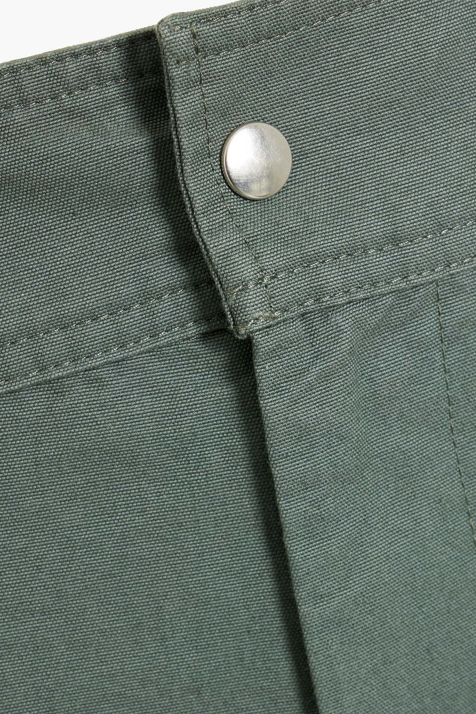 Isabel Marant Étoile Raluniae Suede-trimmed Cotton Tapered Pants In Grey Green