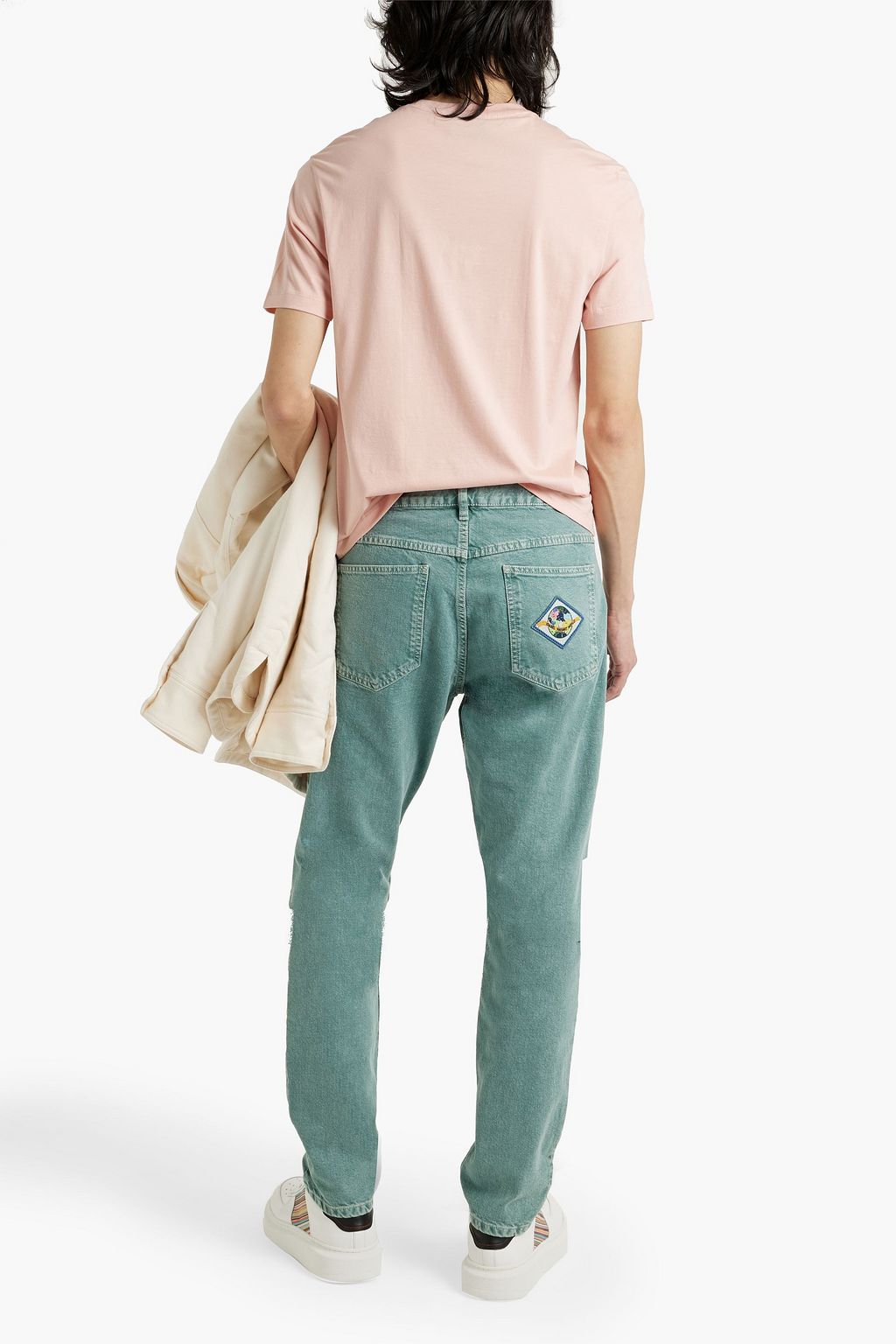 ISABEL MARANT Celadon appliquéd denim jeans