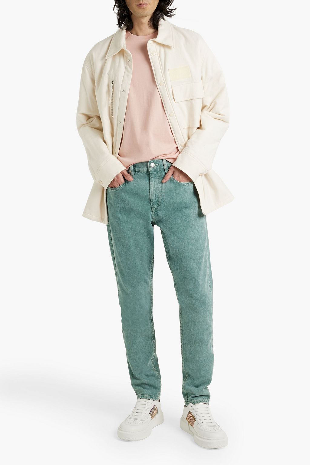 ISABEL MARANT Celadon appliquéd denim jeans