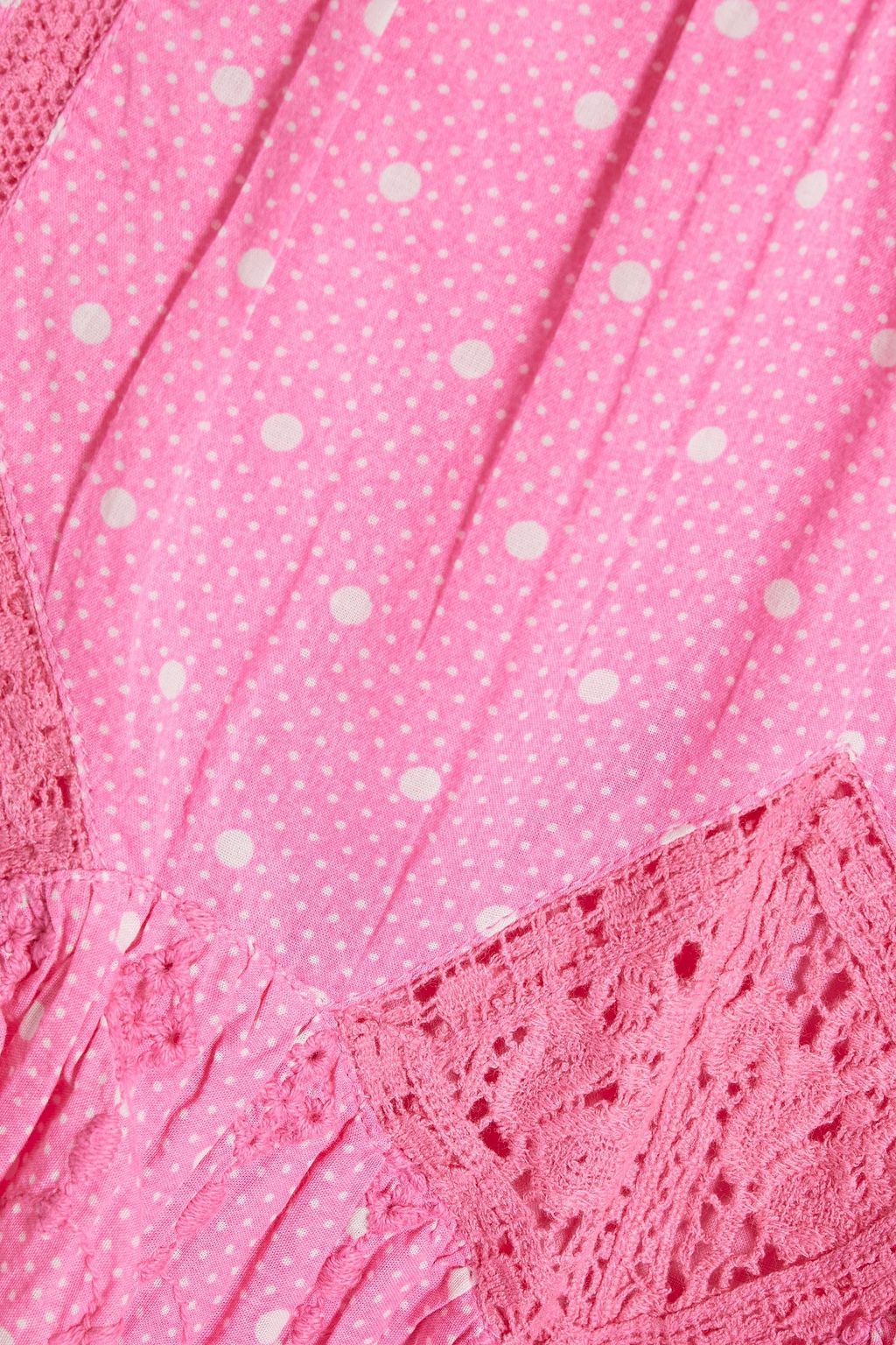 LOVESHACKFANCY Adia gathered polka-dot cotton mini skirt