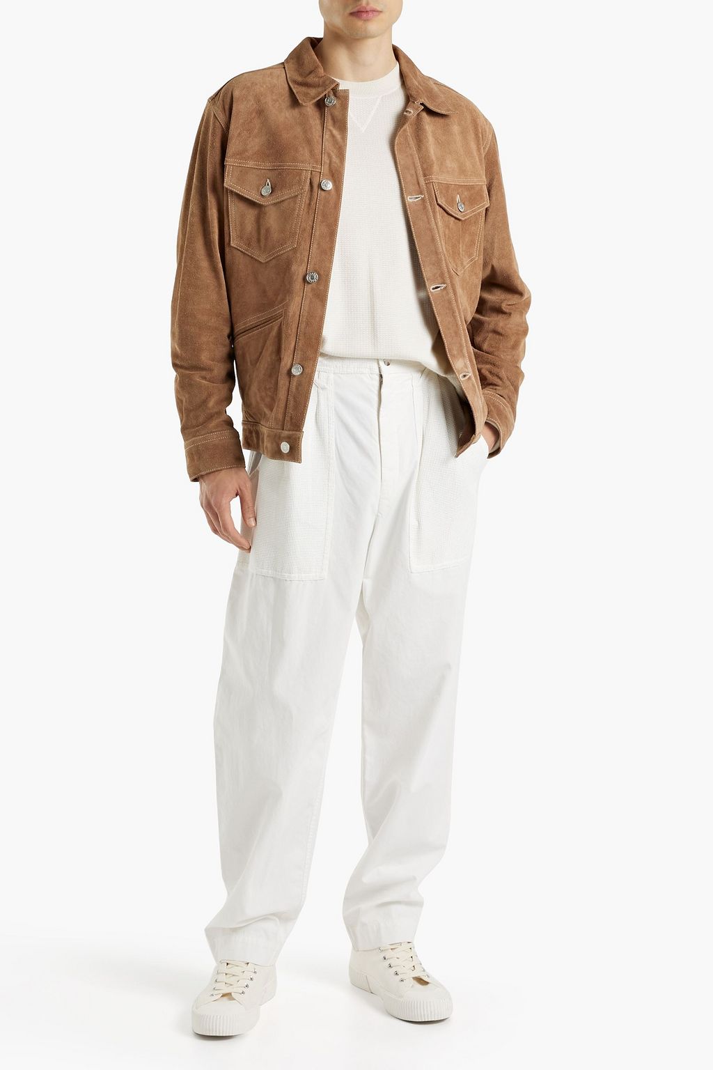 ISABEL MARANT Angel pleated crochet-trimmed cotton pants
