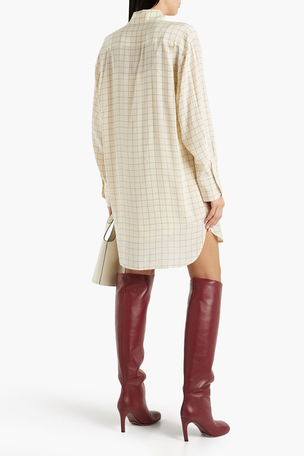 EQUIPMENT Ellene checked silk-crepe mini shirt dress