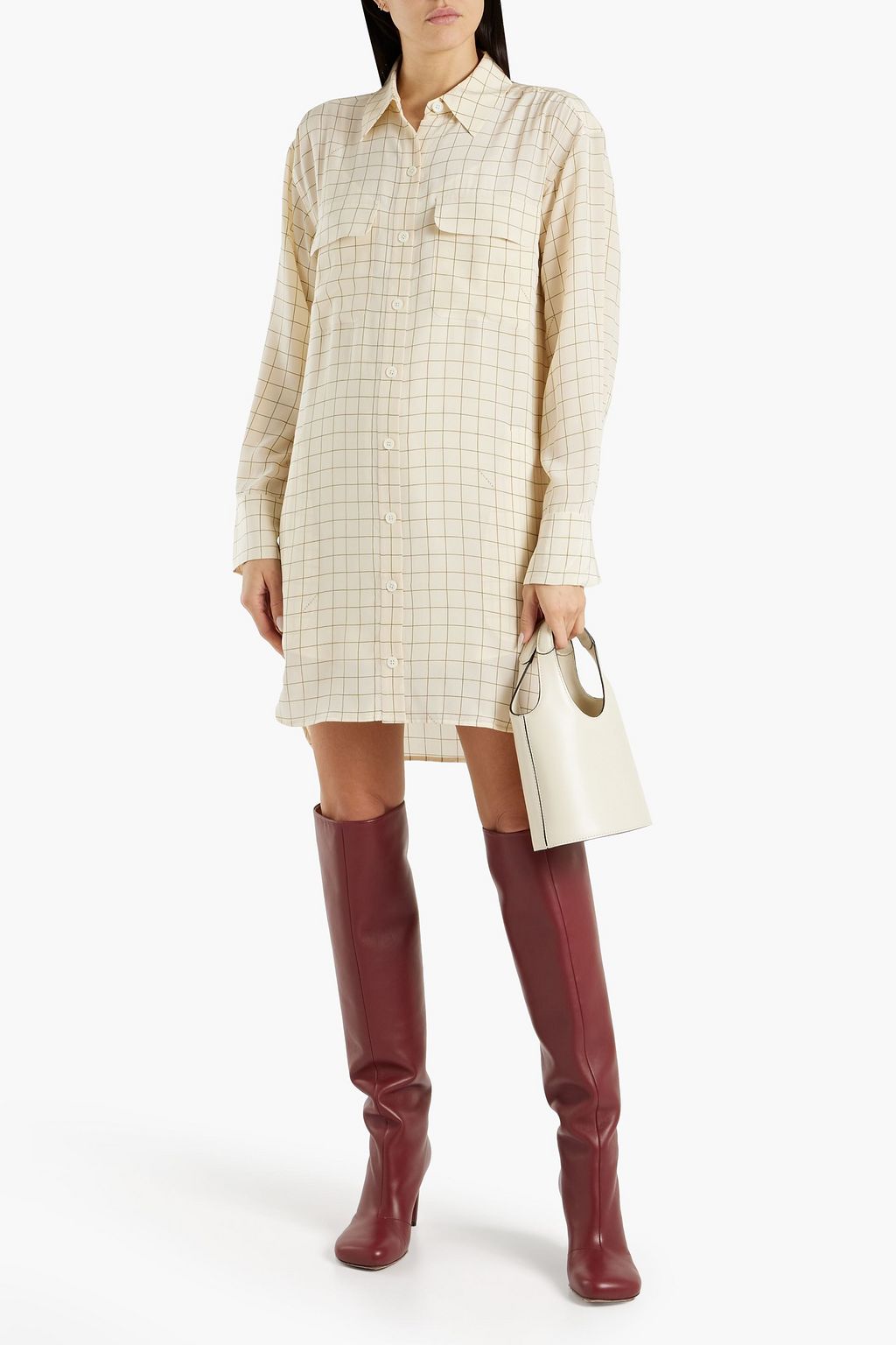 EQUIPMENT Ellene checked silk-crepe mini shirt dress