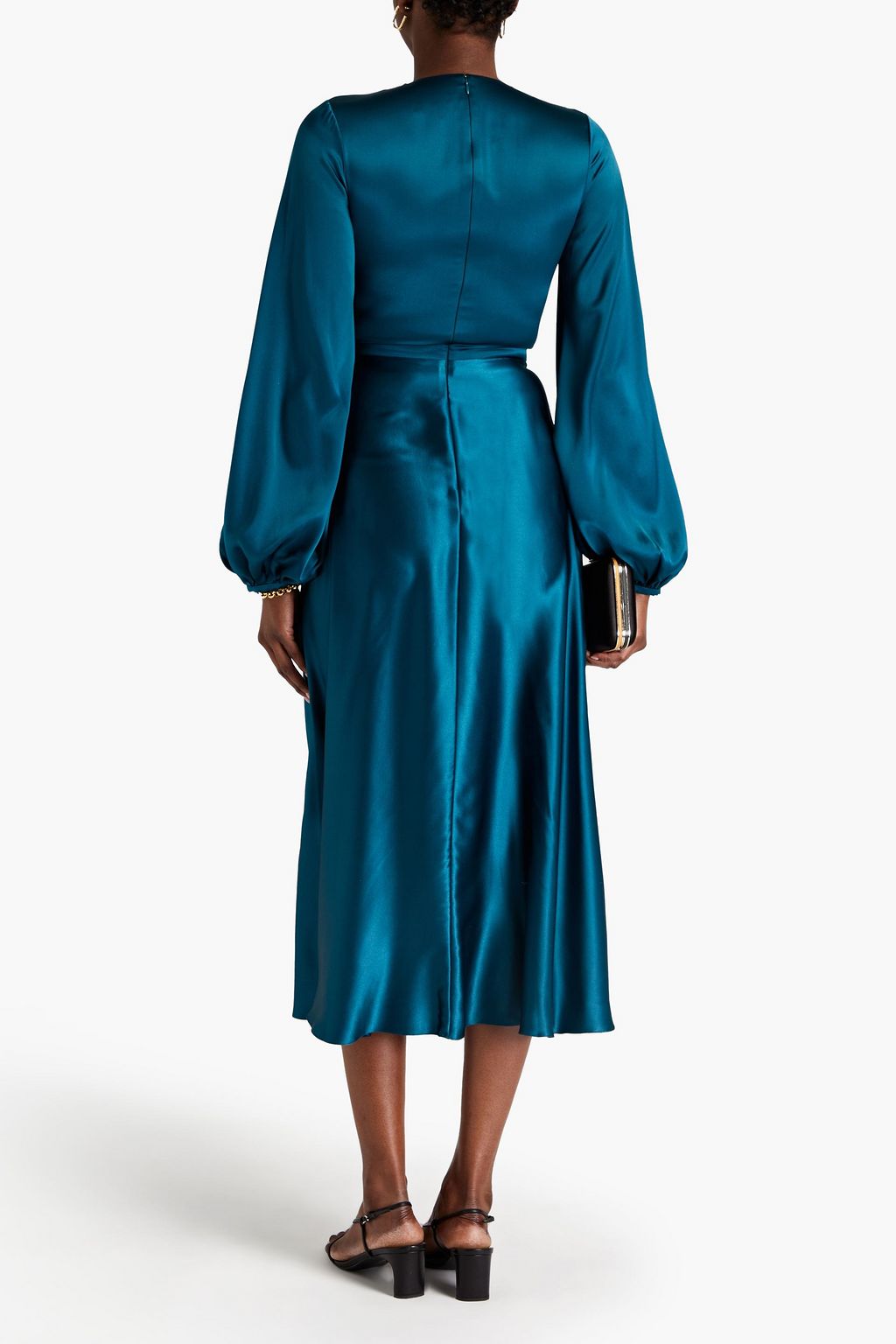 ROKSANDA Embellished silk-satin midi dress