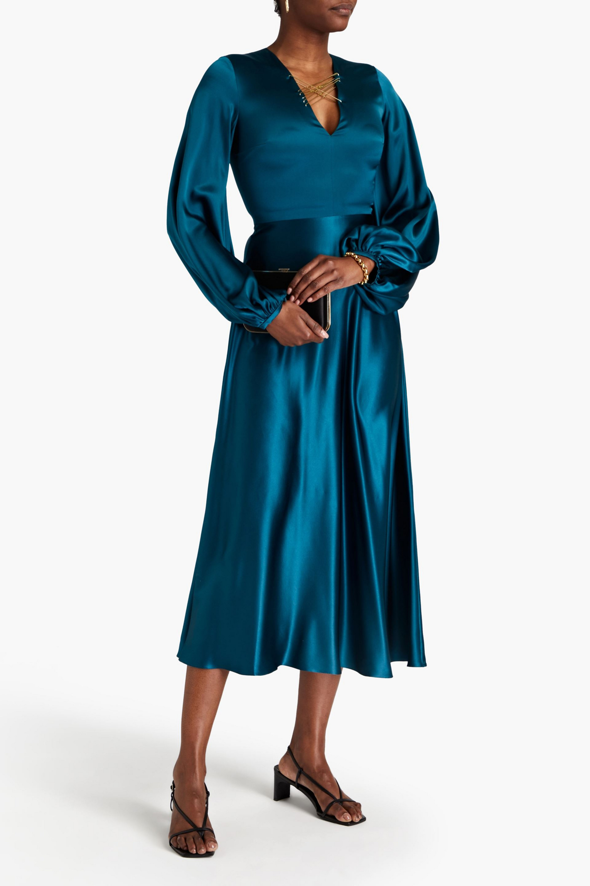 Roksanda Embellished silk-satin midi dress
