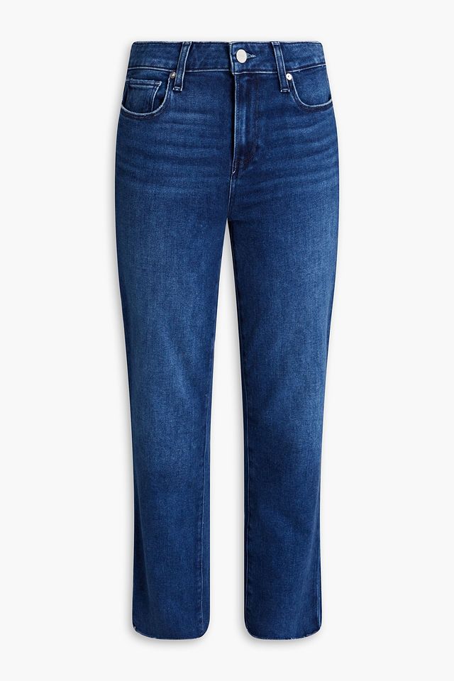 Amber cropped faded mid-rise straight-leg jeans