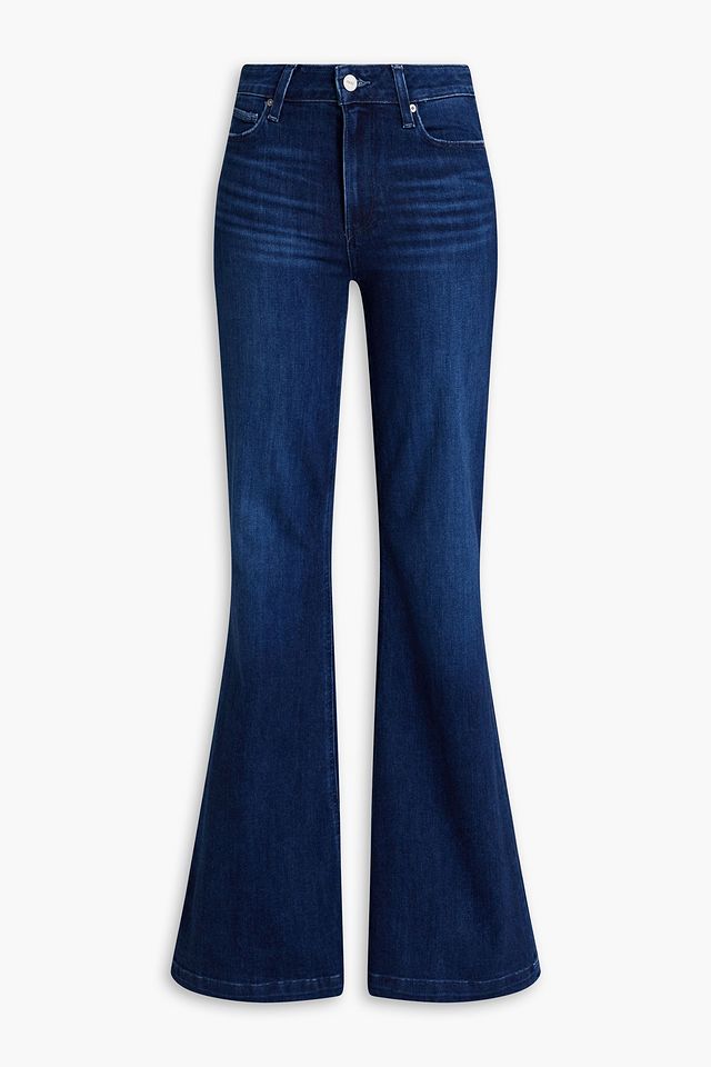 Genevieve faded high-rise flared jeans