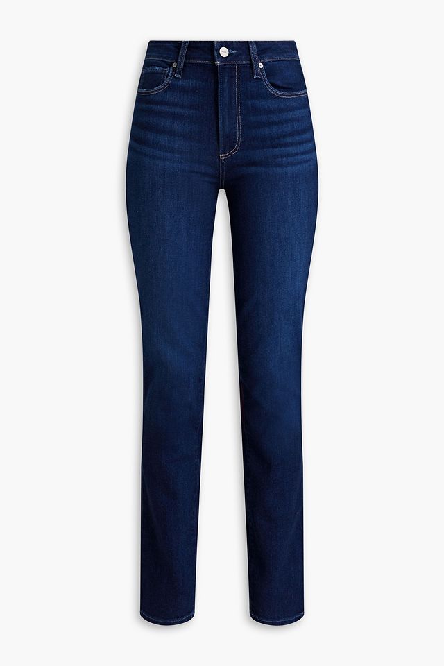 Joan faded mid-rise straight-leg jeans