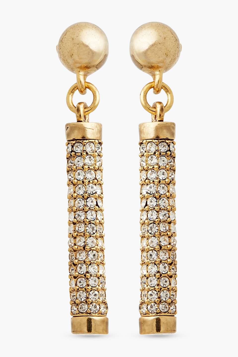 Oscar De La Renta Gold-tone Crystal Earrings