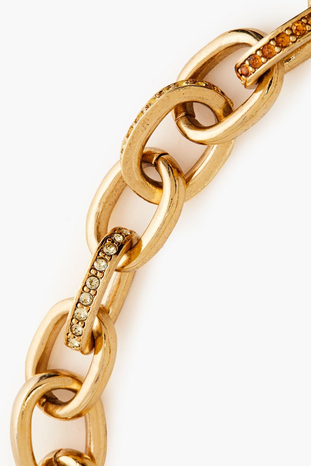 OSCAR DE LA RENTA Gold-tone crystal necklace