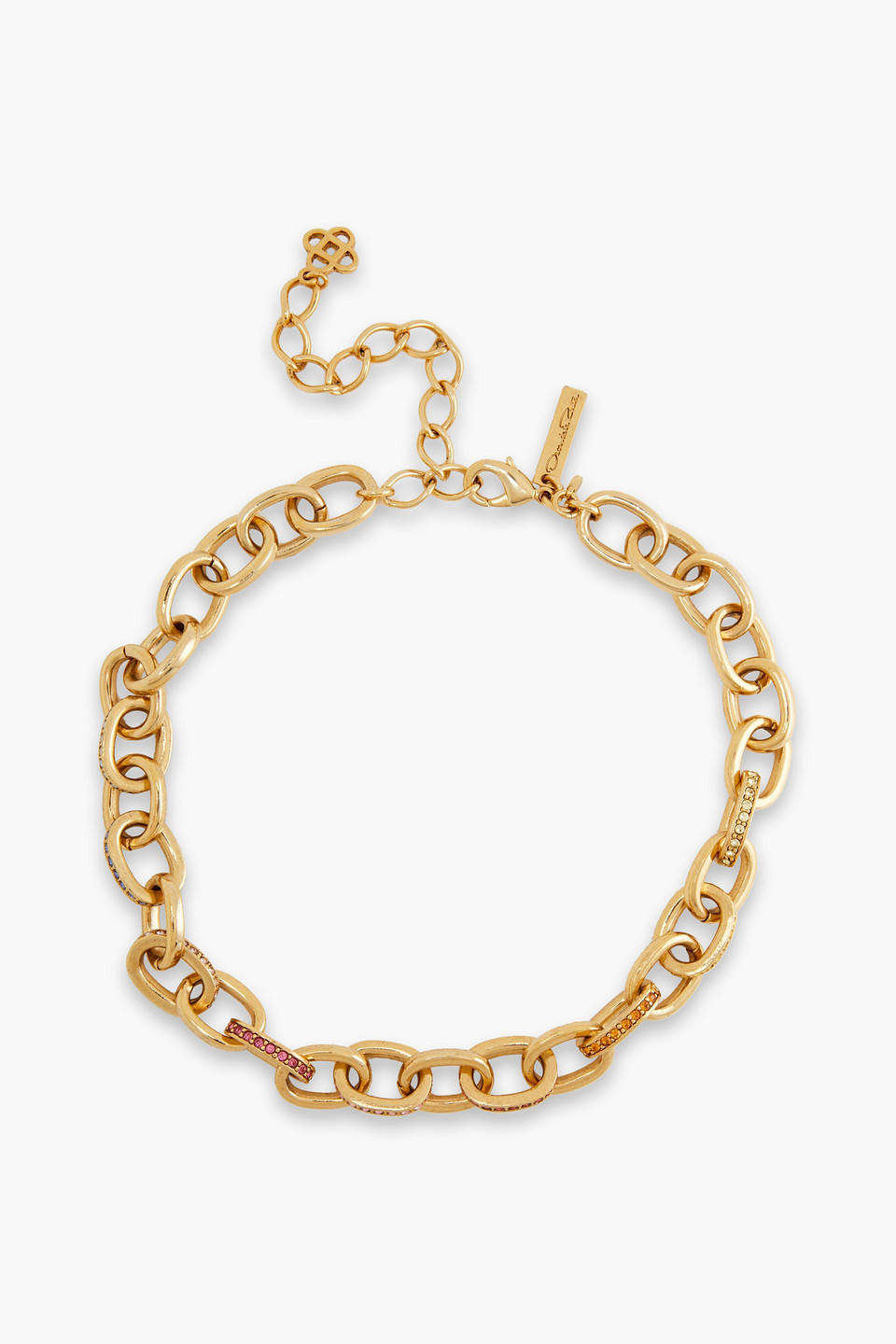 Oscar De La Renta Gold-tone Crystal Necklace