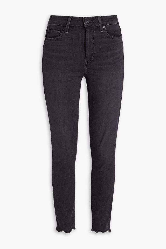 Smokey frayed high-rise skinny jeans