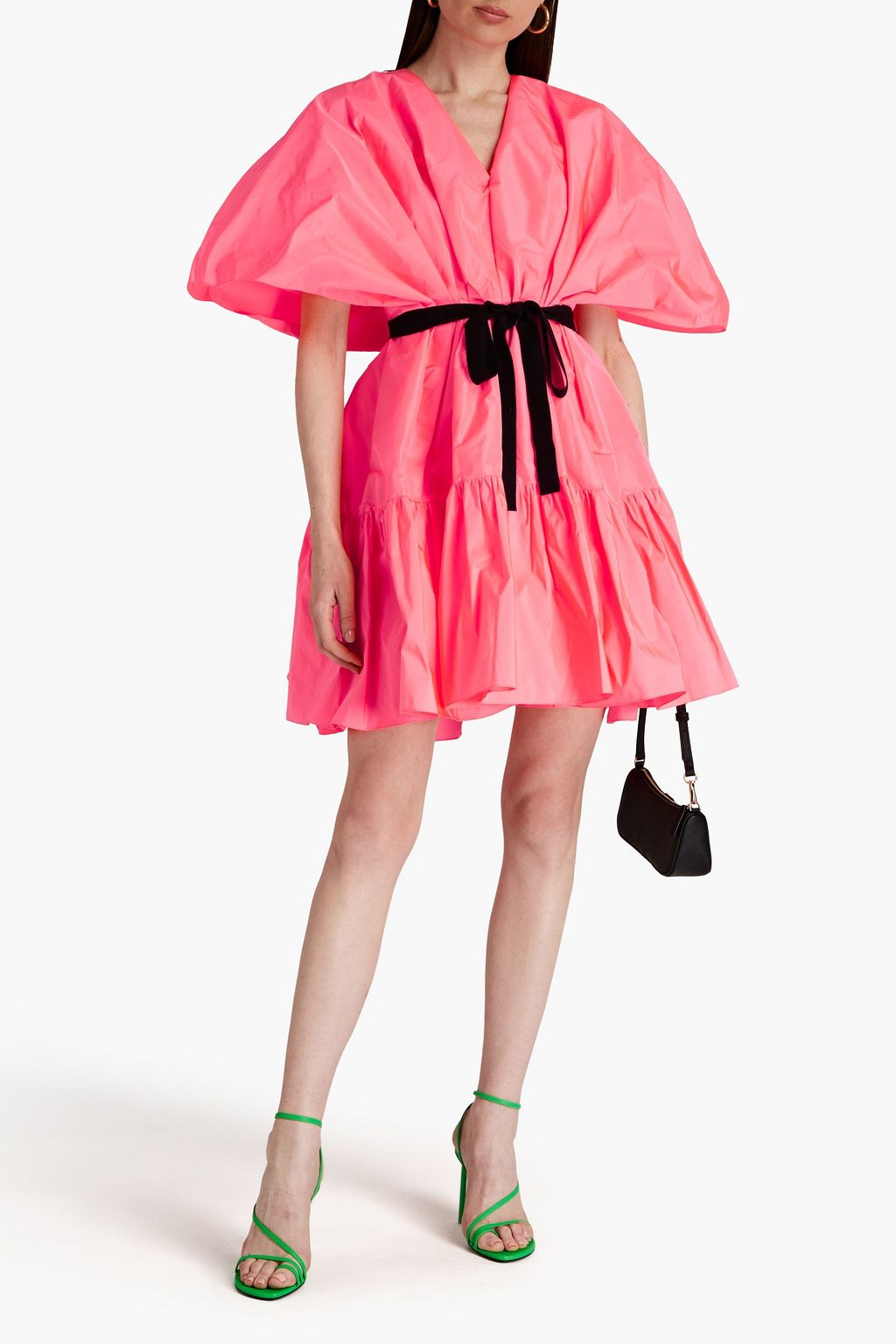 ROKSANDA Gathered taffeta mini dress