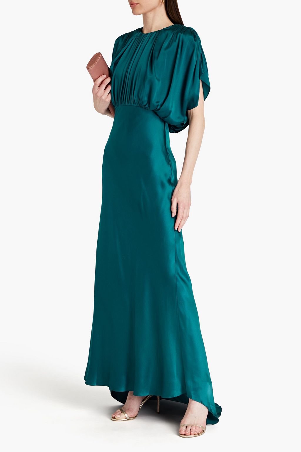 ROKSANDA Draped gathered silk-satin gown