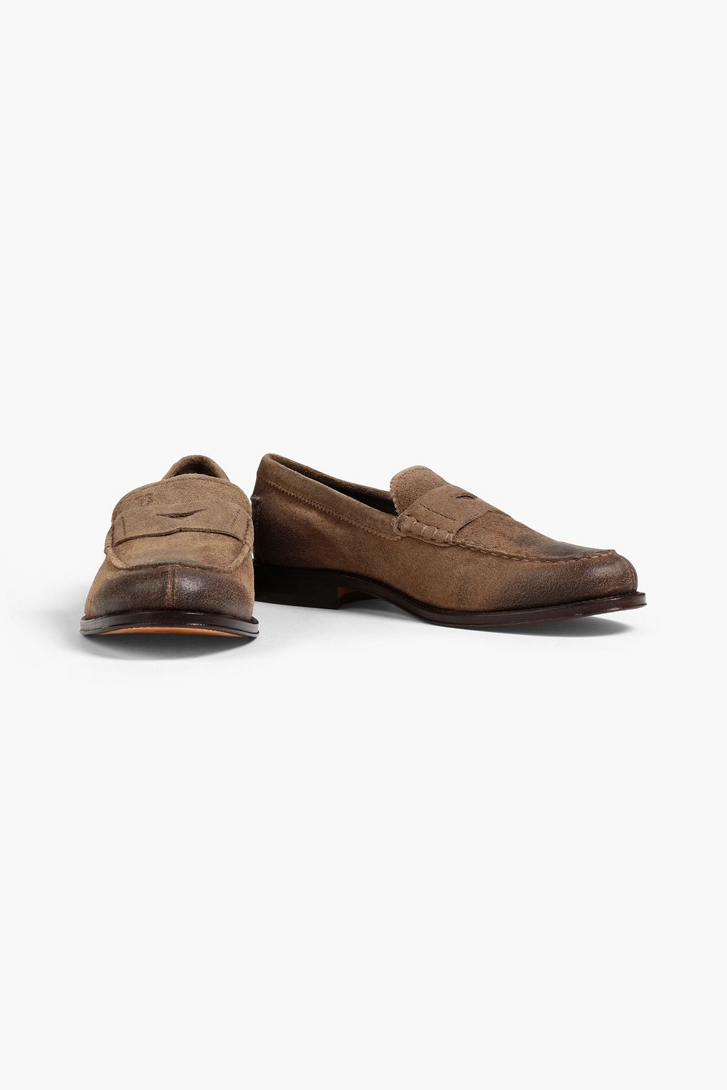 TOD'S Burnished suede penny loafers