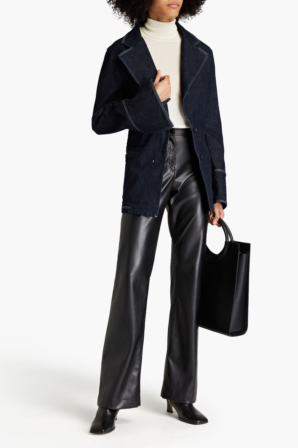 Bite Studios Denim Blazer In Dark Denim