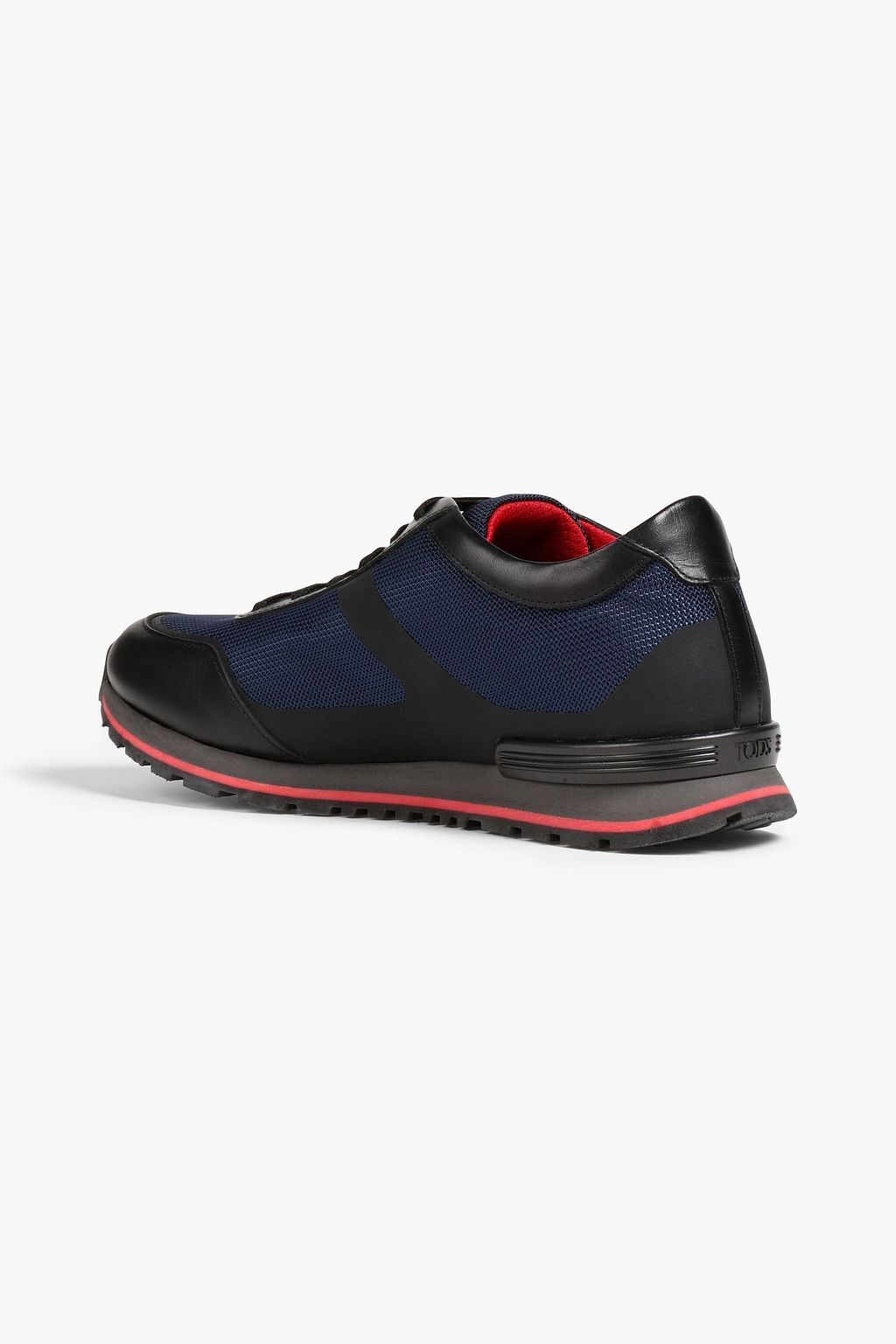 TOD'S Coated leather and mesh sneakers