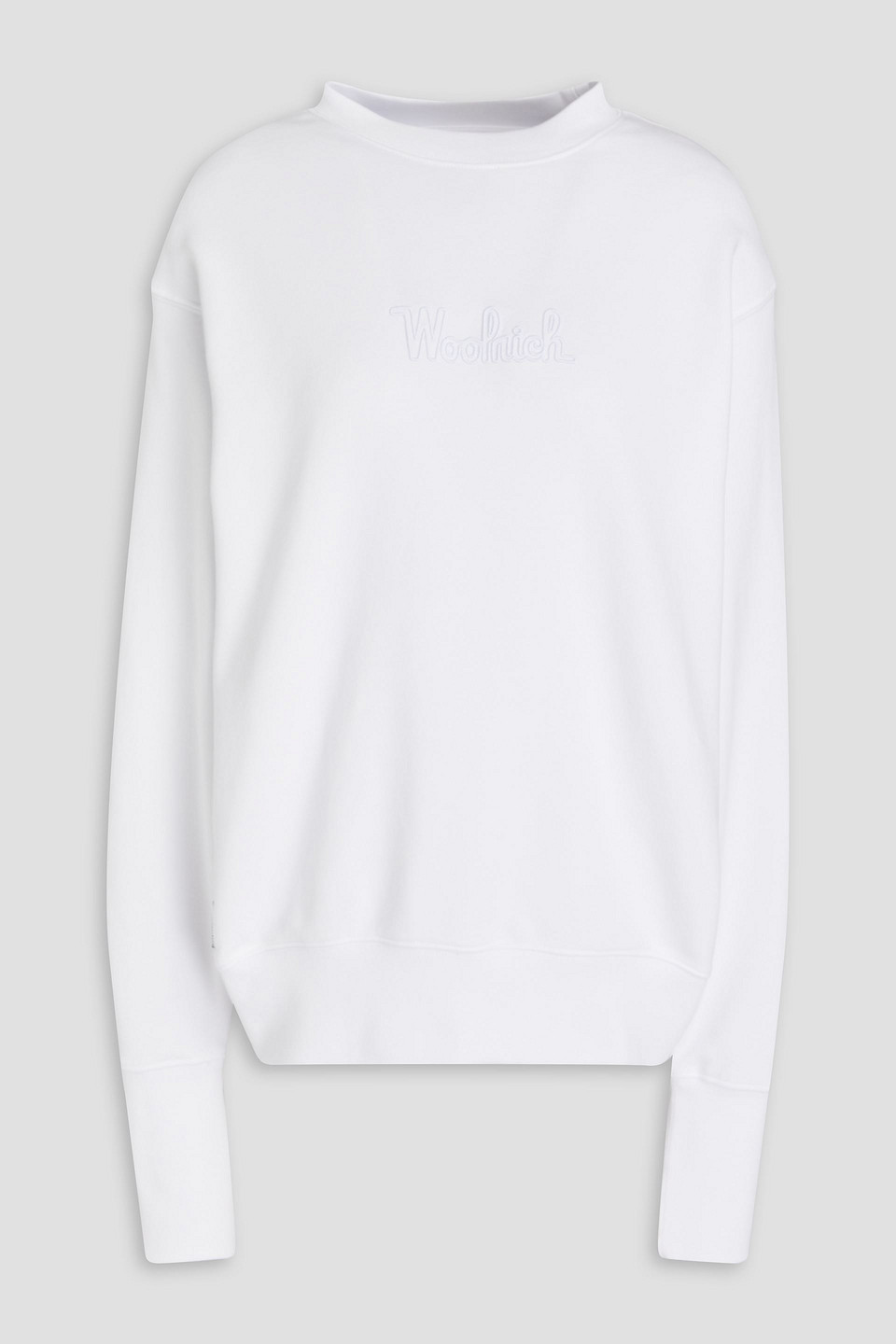 Woolrich Embroidered French Cotton-terry Sweatshirt In White