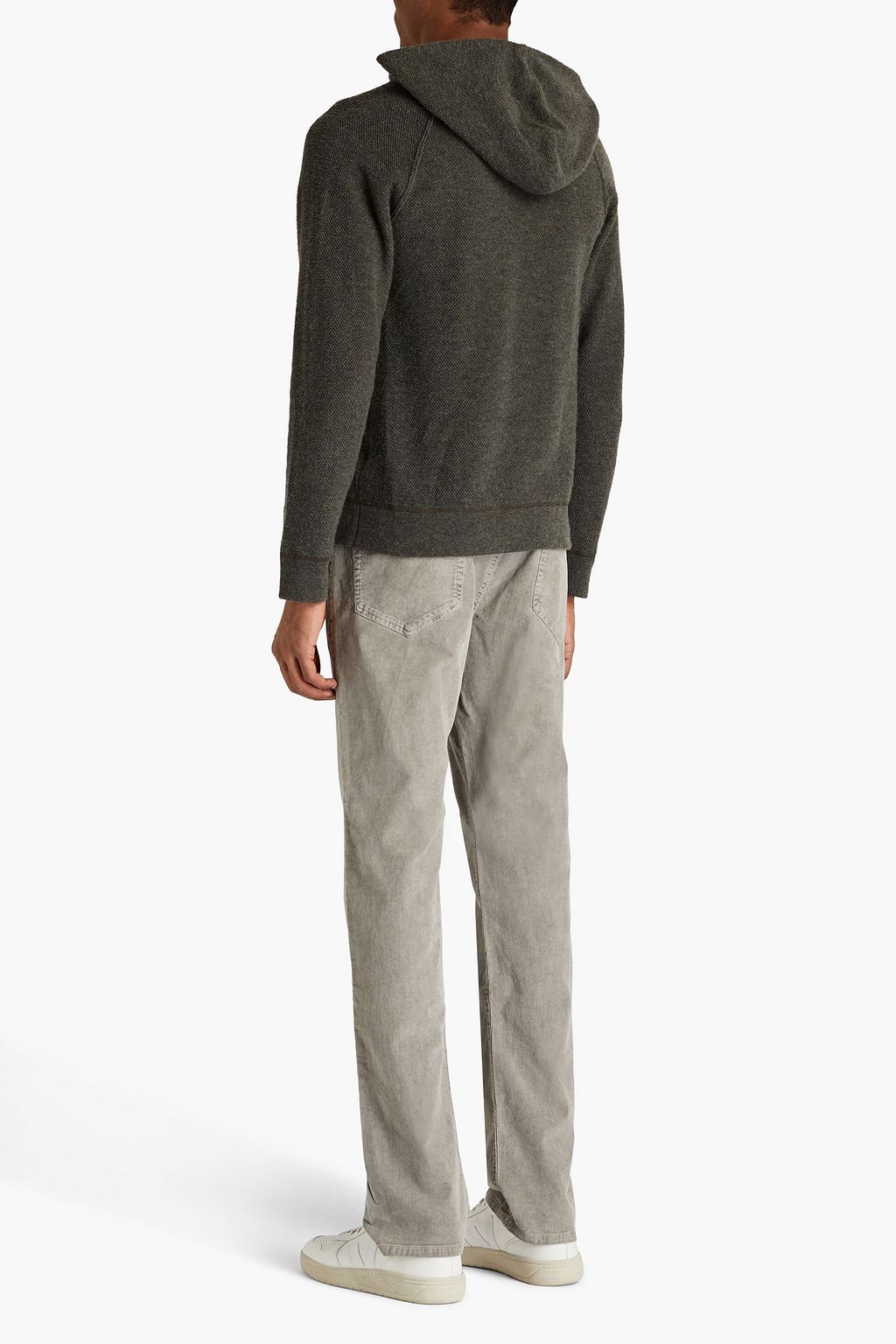 JAMES PERSE Brushed cashmere-piqué hoodie