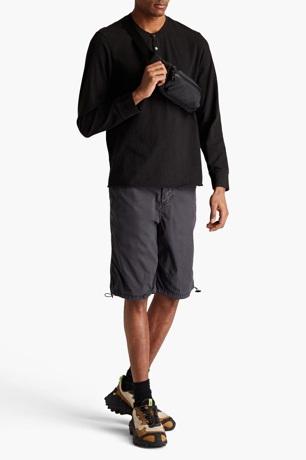 JAMES PERSE Cotton-jersey Henley T-shirt