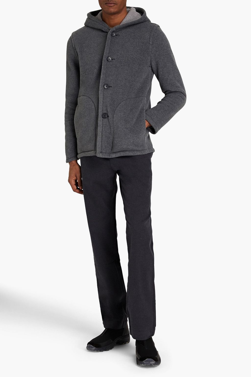 JAMES PERSE Mélange stretch-cotton flannel cargo pants