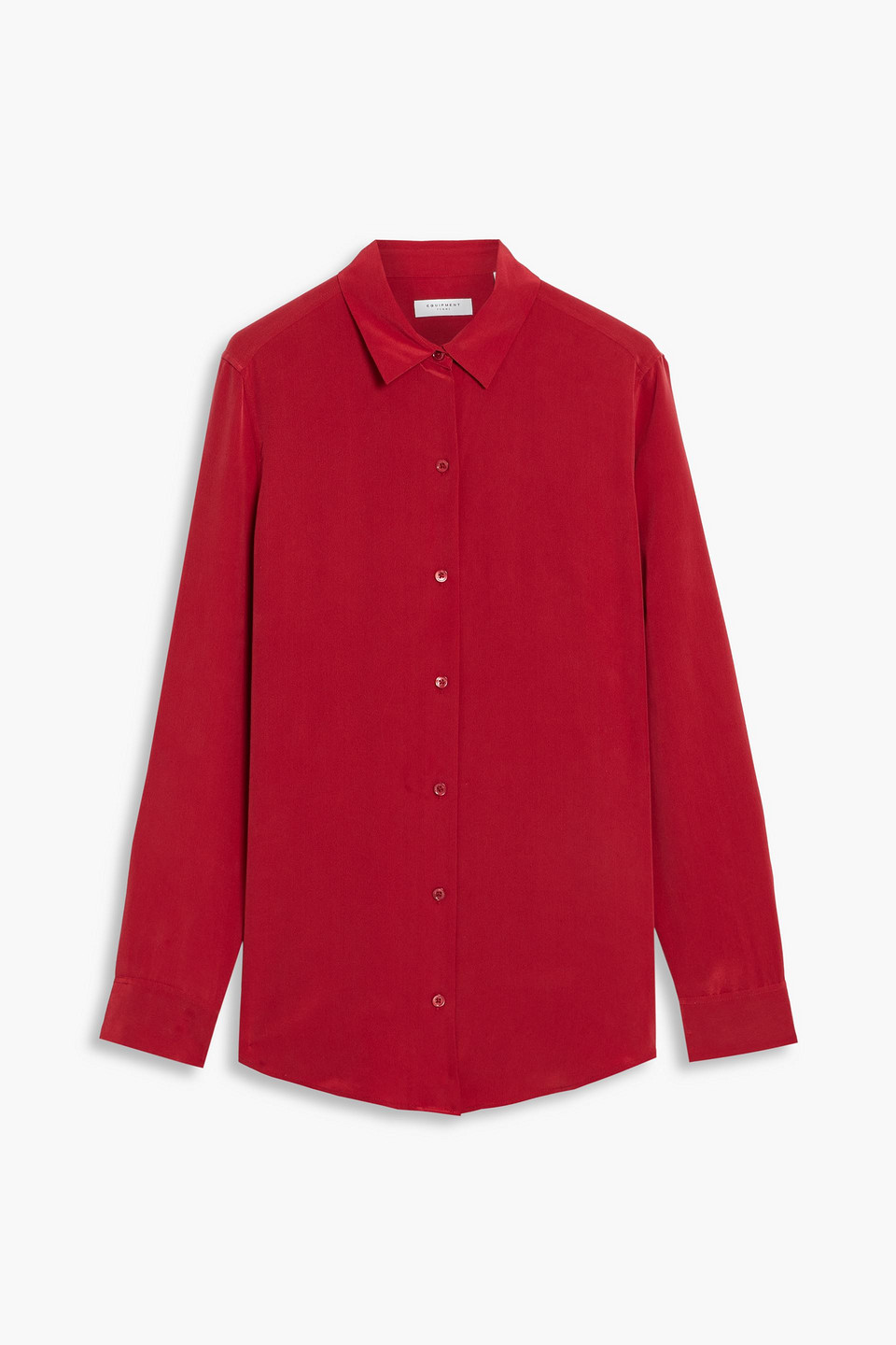 Equipment Slim Signature Washed-silk Shirt In Crimson