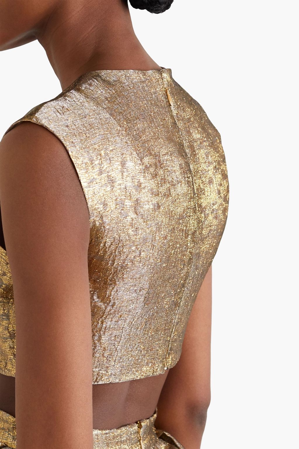 EMILIA WICKSTEAD Cropped lamé top
