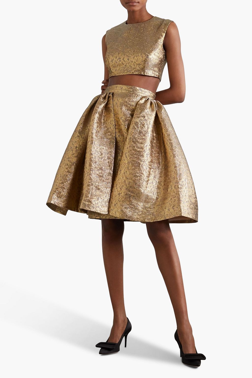 EMILIA WICKSTEAD Cropped lamé top