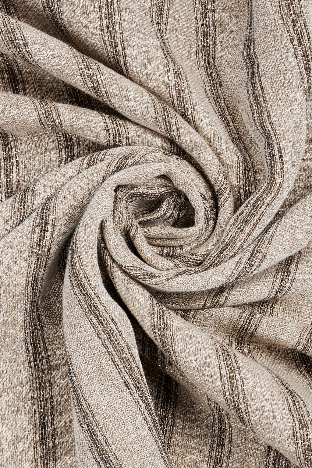 BRUNELLO CUCINELLI Metallic striped linen-blend scarf