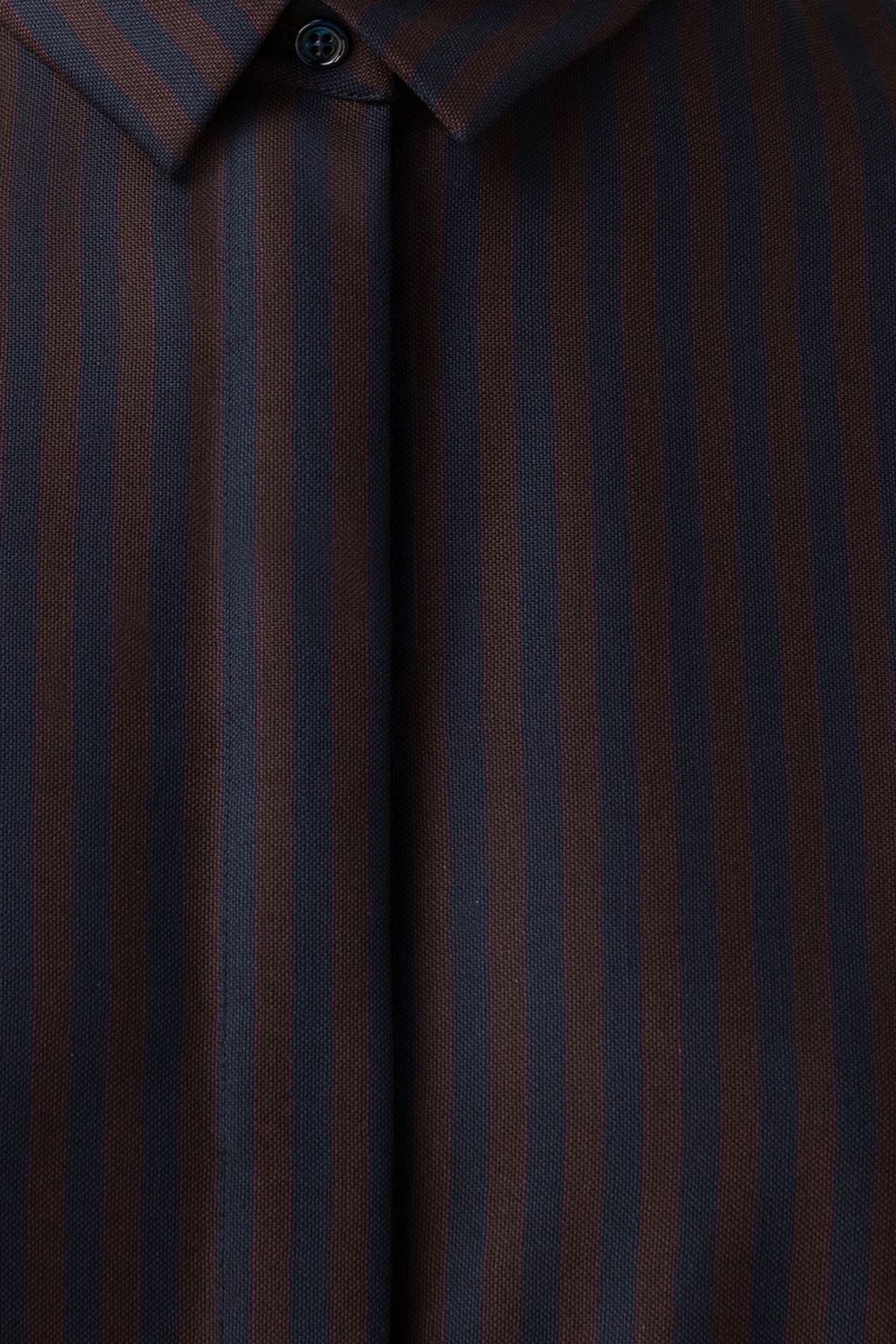 AKRIS Striped stretch-wool shirt