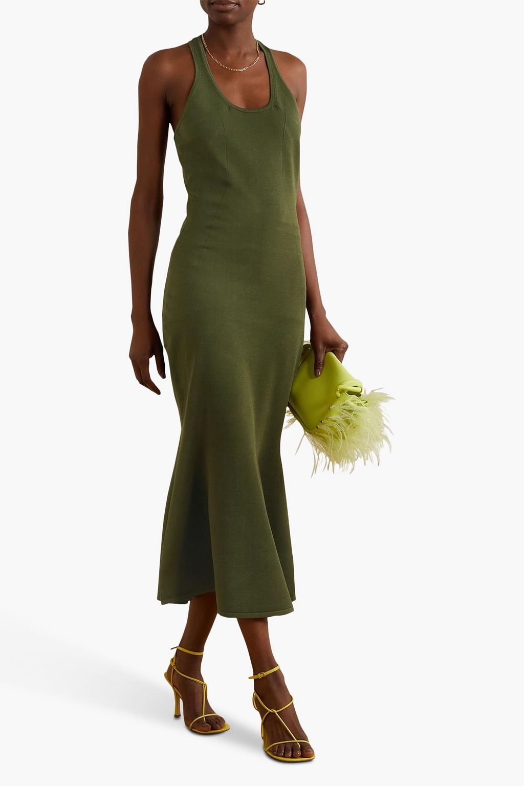 BRANDON MAXWELL Stretch-knit midi dress