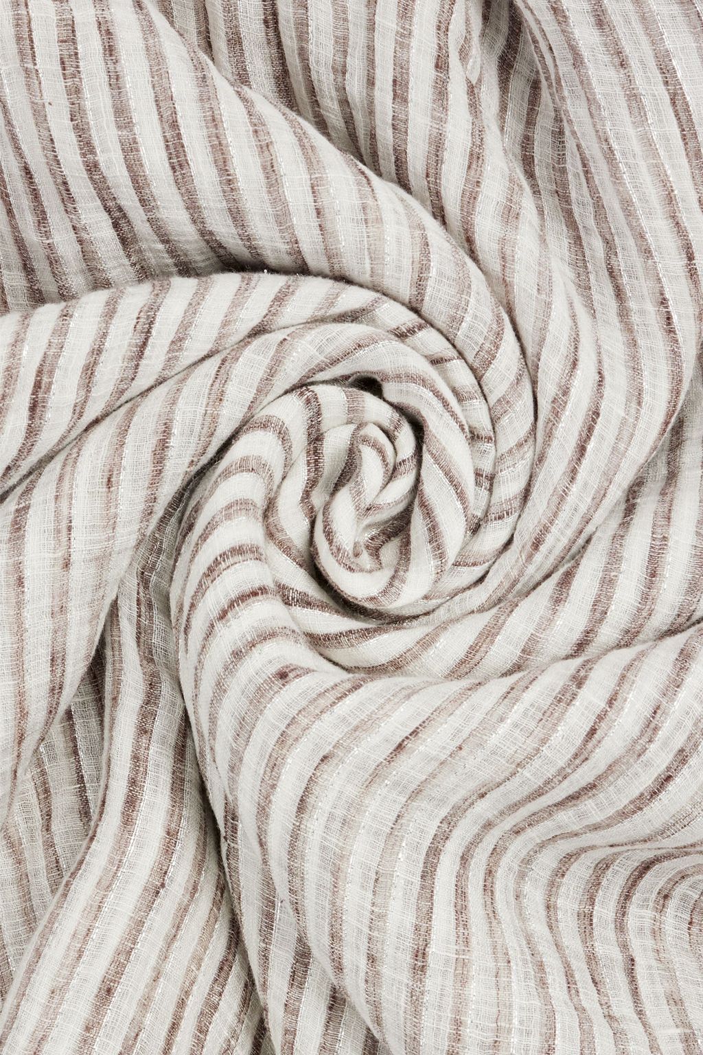 BRUNELLO CUCINELLI Metallic striped linen-blend scarf