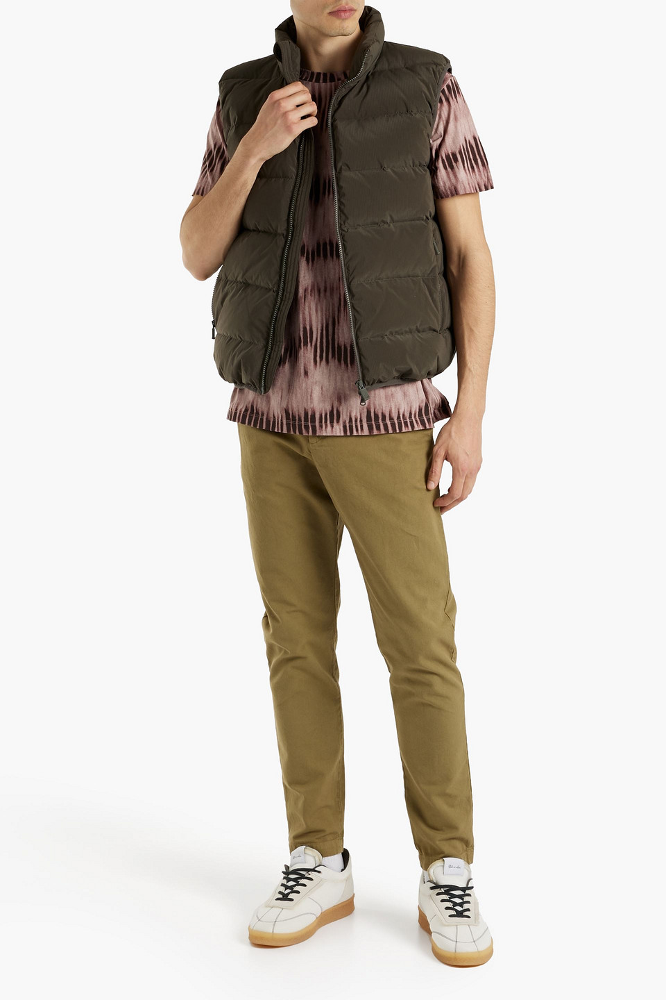 Shop Aspesi Quilted Ripstop Down Vest In Army Green