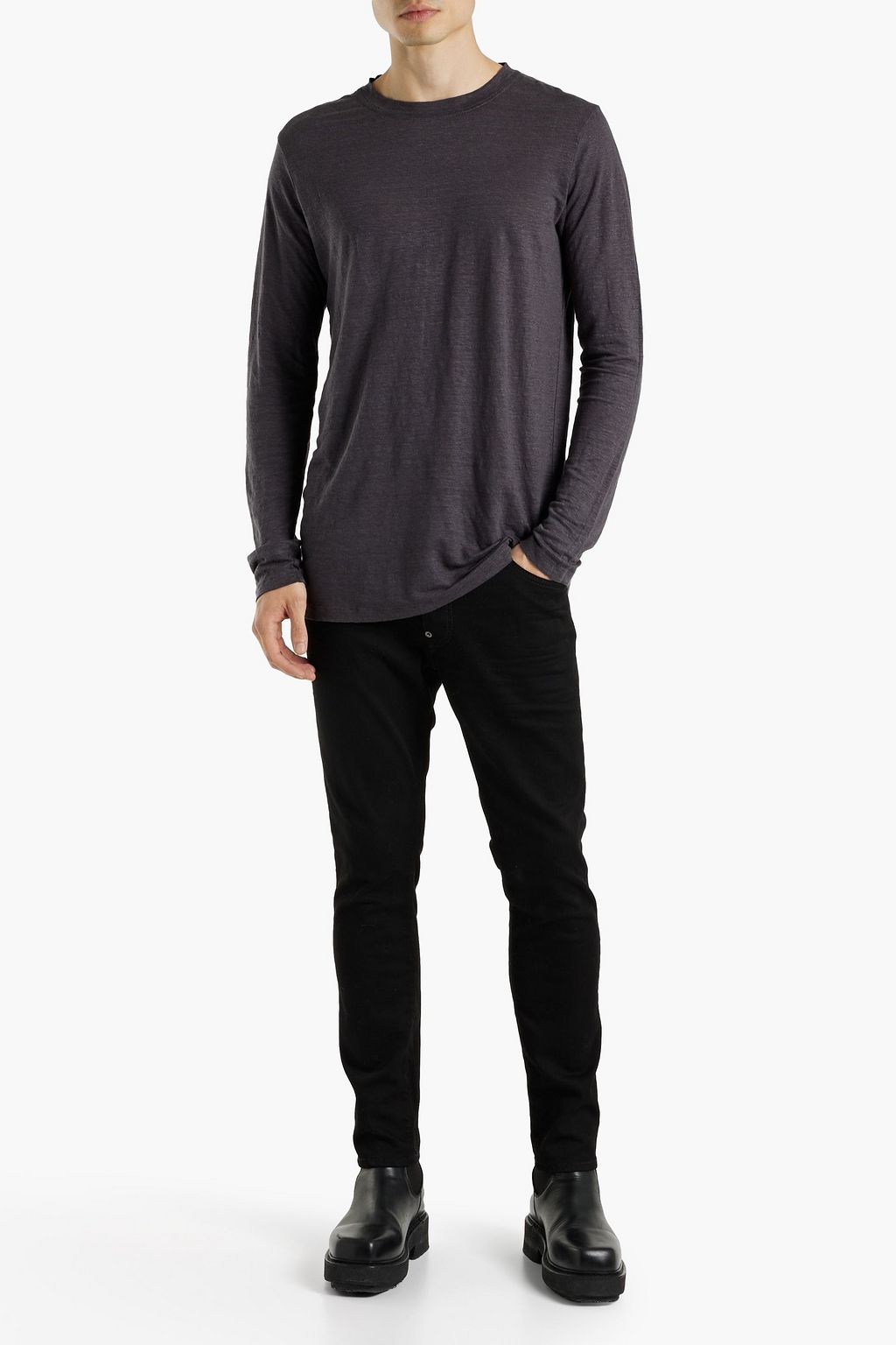 ISABEL MARANT Slim-fit slub linen-jersey T-shirt