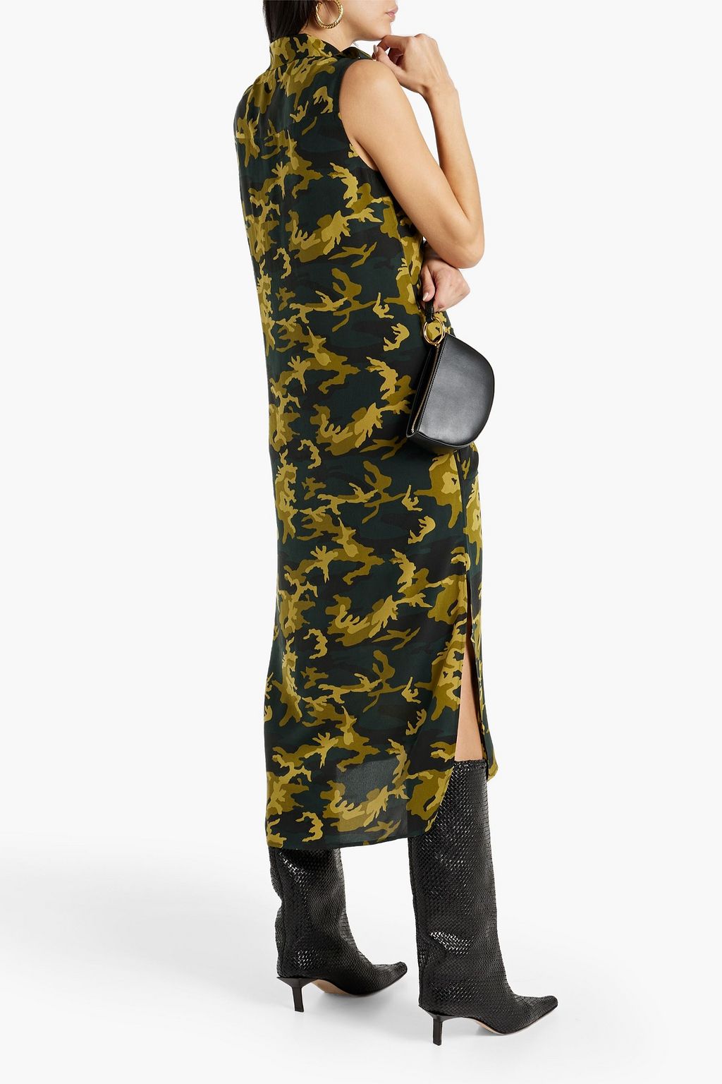 EQUIPMENT Parkin camouflage-print washed-silk shirt dress