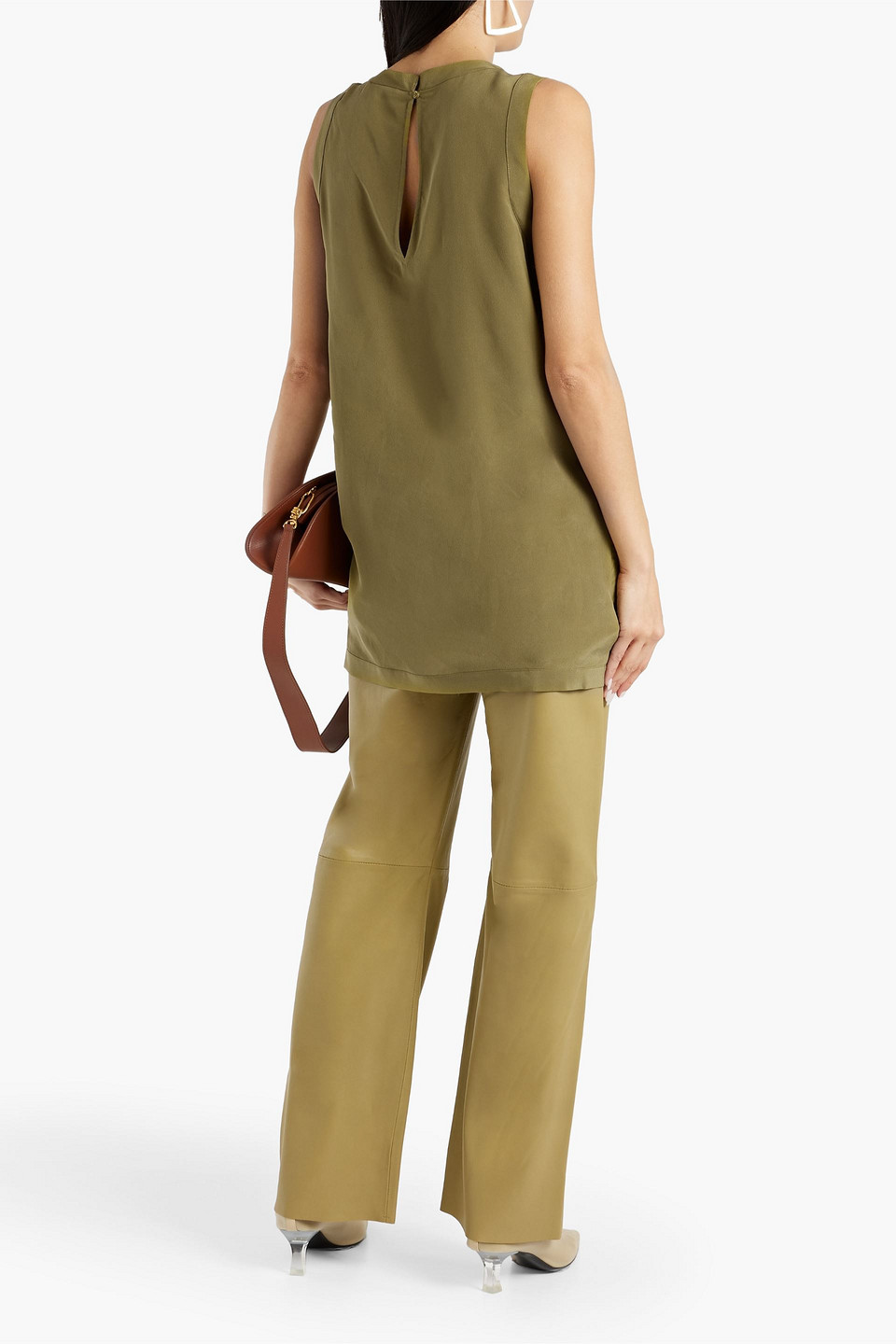 Shop Equipment Orlea Washed-silk Tunic In Army Green