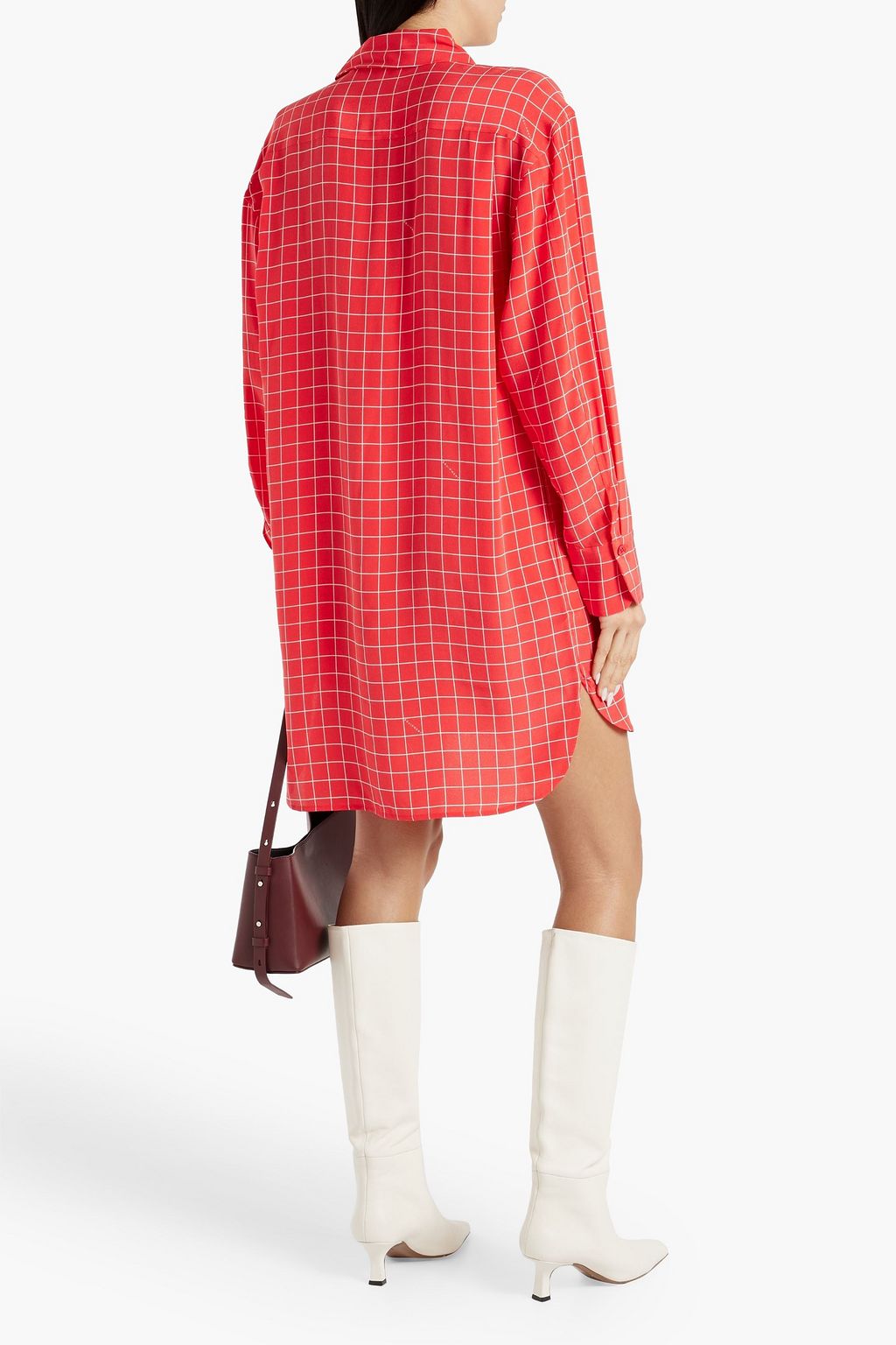 EQUIPMENT Ellene checked silk-crepe mini shirt dress