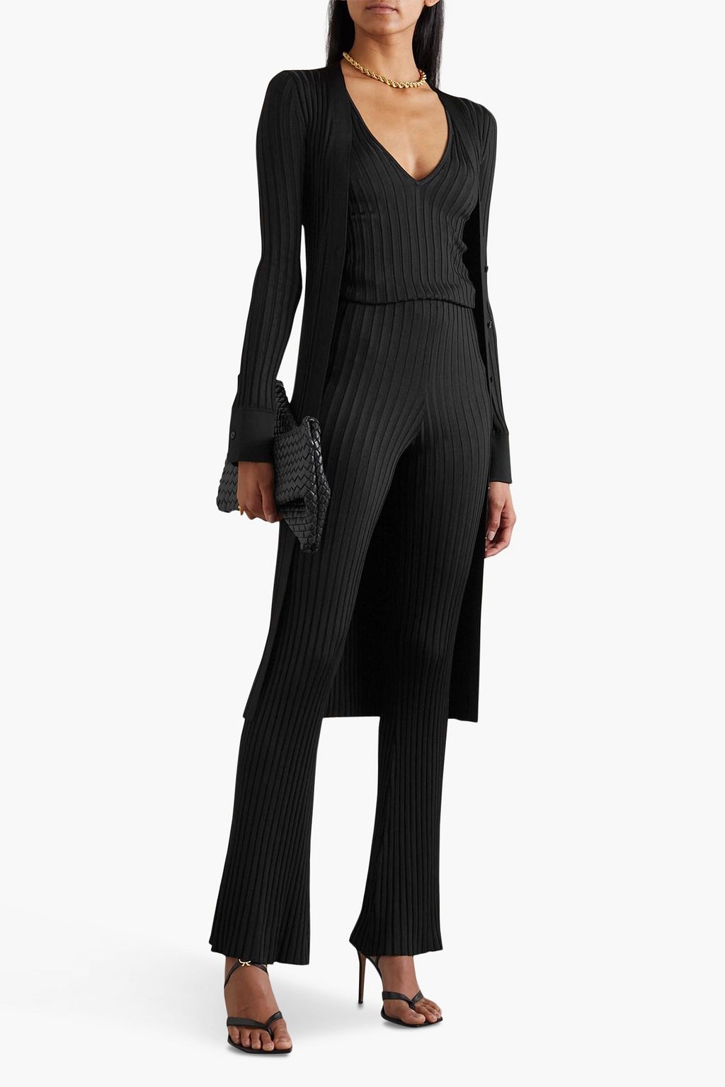 GALVAN  LONDON Rhea ribbed-knit camisole