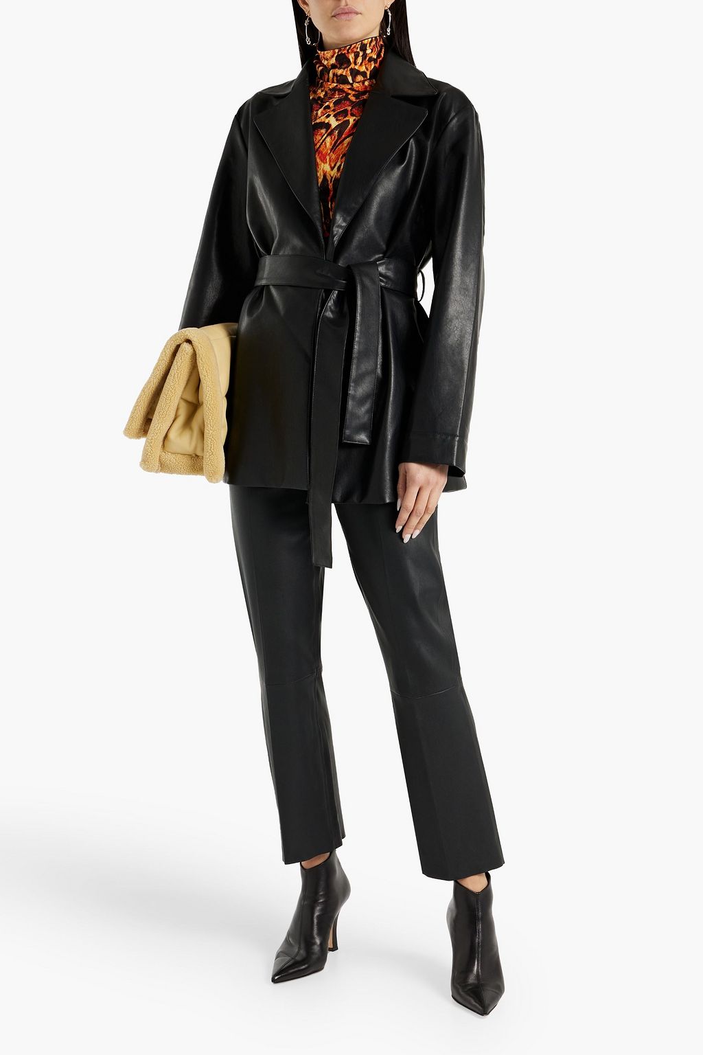 V BY MUUBAA Belted faux leather jacket
