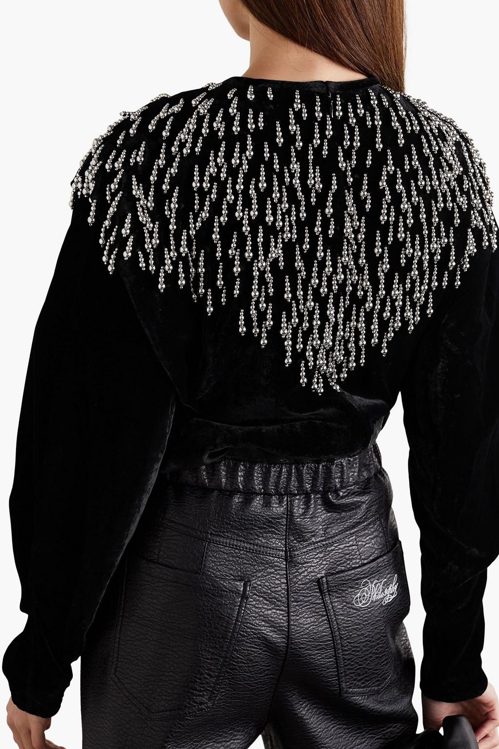 ISABEL MARANT Gabanoe bead-embellished velvet top