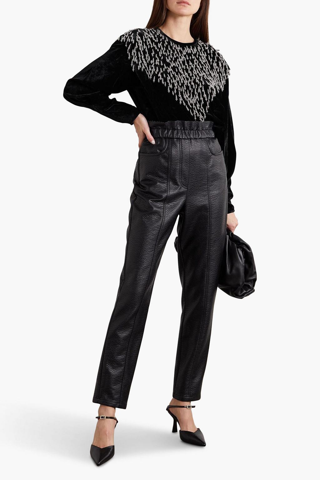 ISABEL MARANT Gabanoe bead-embellished velvet top