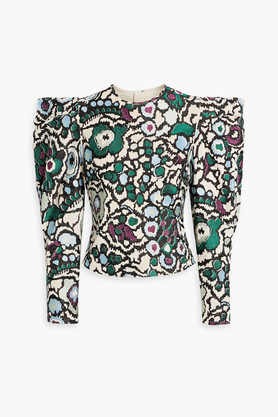 Isabel Marant Damili Cotton-jacquard Top In Green