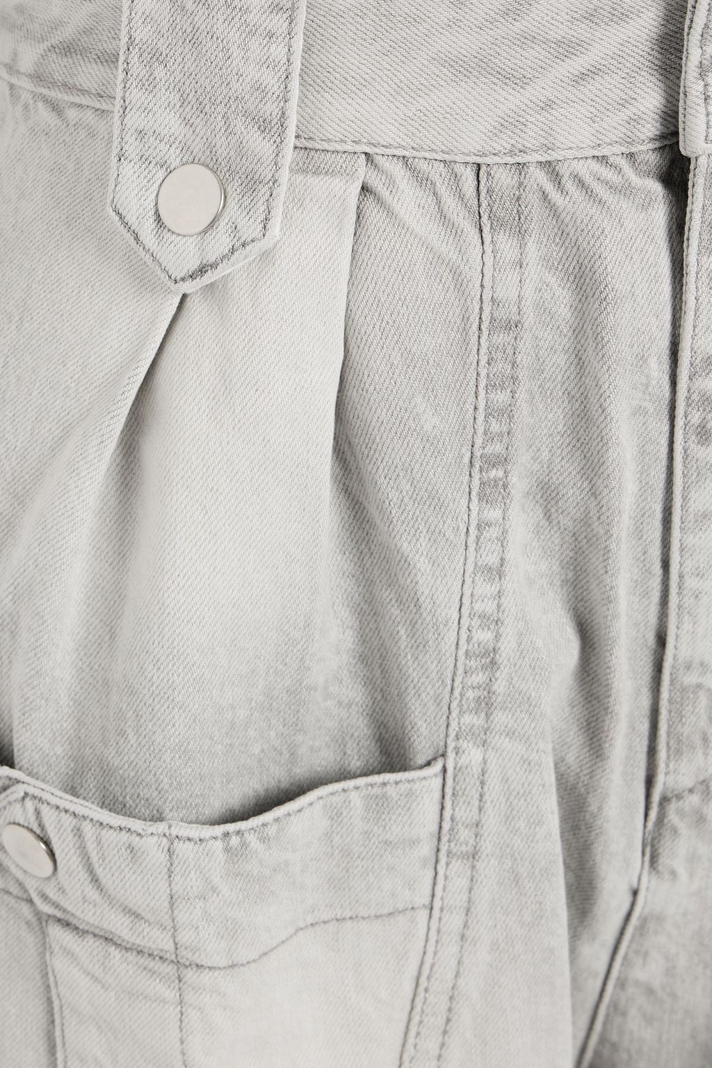 ISABEL MARANT Kerris pleated faded high-rise tapered jeans